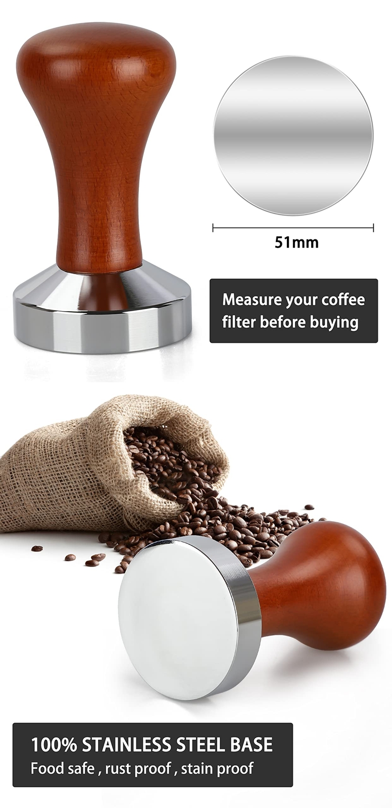 51Mm Espresso Tamper-Premium Barista Coffee Tamper Coffee Tamper Classic Series