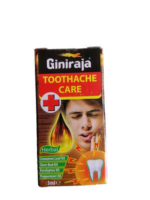 GINIRAJA  TOOTHACHE CARE - CINNAMON 3ML 100% Natural Tooth Care Free shiping