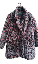 Steve Madden 1990s Fake Faux Fur Leopard Pattern Jacket Size M/m Uk 12/14