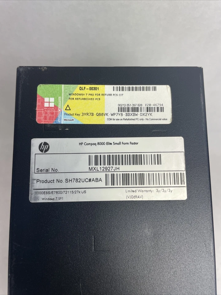 HP Compaq 8000 Elite SFF Intel Core E7600 3.06GHz 2GB RAM No HDD No OS - Image 4 of 4