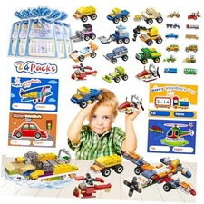 YDP 24 Packs Valentines Day Gifts for Kids Classroom-Building Blocks Kids 