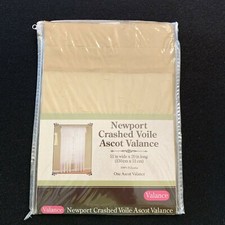 Sheer Voile Window Curtain Valance 51"W X 20" L Beige New