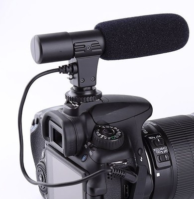 Microphone Shotgun Condenser Stereo Studio Mic For Canon Eos 7d