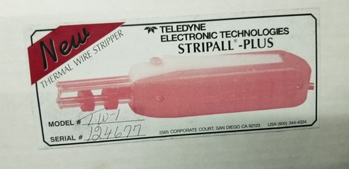Teledyne STRIPALL - Plus model TW-1 Thermal Wire Stripper with Base *low usage* - Picture 7 of 10