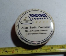 Vtg Duotone Company Atlas Radio Co Advertising Celluloid Phonograph Record Brush