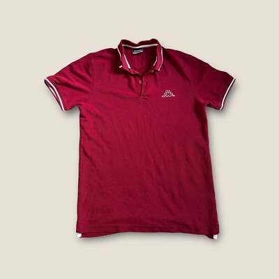 Kappa Polo Shirt Women's Large L Red White Lining SEE MEASUREMENTS  