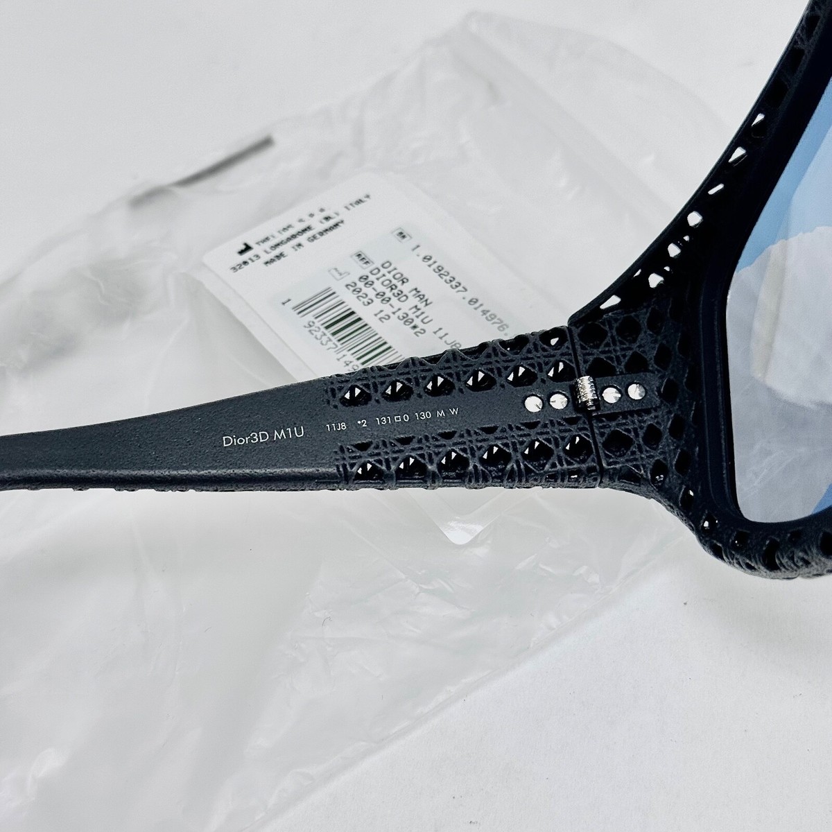 CHRISTIAN DIOR 3D Cannage Black Mirror Print Oblique Mask DIOR3D