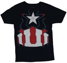 Captain America Marvel Comics Mens T-Shirt - First Avenger Style Costume front