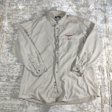 Vintage COMPAQ Shirt Mens Size XL Oxford Denim Button Long Sleeve Work Tech RARE