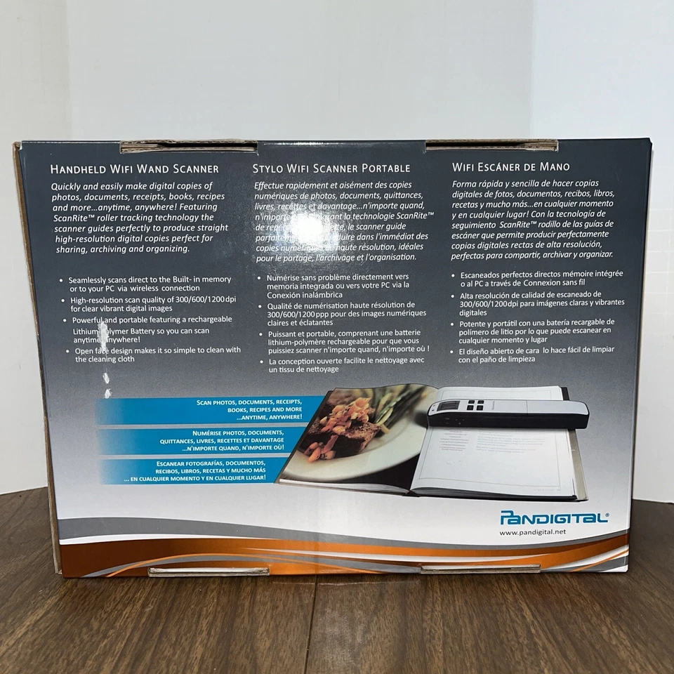 NIB Pandigital Handheld WiFi Wand Document Scanner Scan Rite S8X1102M0 New Photo - Image 3 of 4