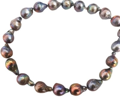 Huge 17''15-20mm South Sea Genuine Black Peacock Nuclear Pearl Necklace Jewelry 7