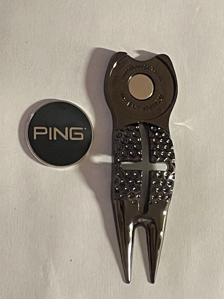 Herramienta Divot Crosshairs y marcador de golf estilo moneda plana Karsten PING 1" - ¡Una belleza! Foto 2 de 3