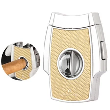 Galiner Gold Stainless Steel Cigar Sharp V-Cutter Protable Travel Blade Gift Box