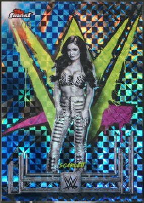 2025 Topps Finest WWE - Blue Checkerboard #135 Scarlett /75 Wrestling NM