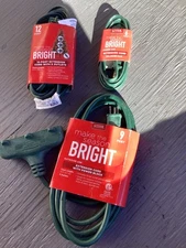 living solutions christmas extension cord lot nib