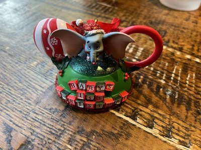 SELTENE Disney Parks Dumbo fliegender Elefant Babys erste Weihnachten Ohr Mütze Ornament 