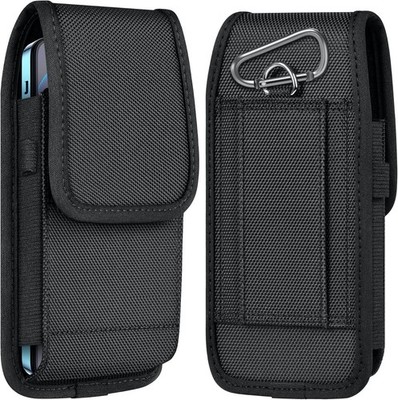 ykooe Cell Phone Pouch Nylon Belt Holster Case Compatible with L, Black 