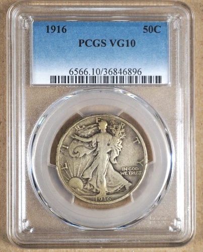 1916 WALKING LIBERTY HALF DOLLAR PCGS VG10 846896
