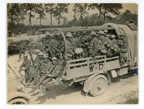 Original Photo WW1 16th Irish Div Military truck Battle of the Somme 1916 #4108
