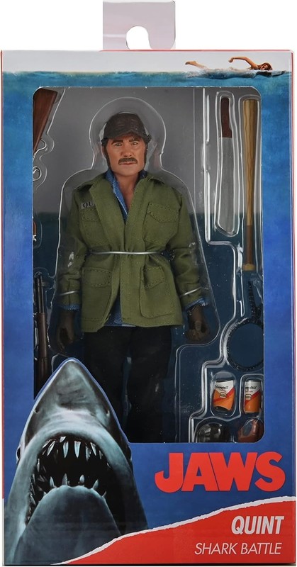 NECA JAWS Quint Shark Battle Clothed Action Figure