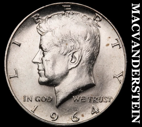 1964-D Kennedy Half Dollar- Silver- Choice Gem Brilliant Unc Luster #J4202