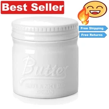 Elegant French Butter Crock - Ceramic Keeper with Lid for Soft Spreadable Butter