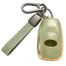 for Subaru Key fob Cover TPU with Keychain Key Fob Case Holder 360 A Green