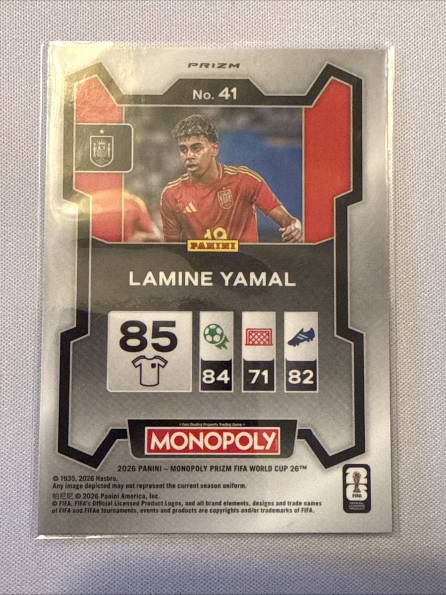 2025 Panini Monopoly Red Prizm FIFA World Cup 2026 Lamine Yamal No