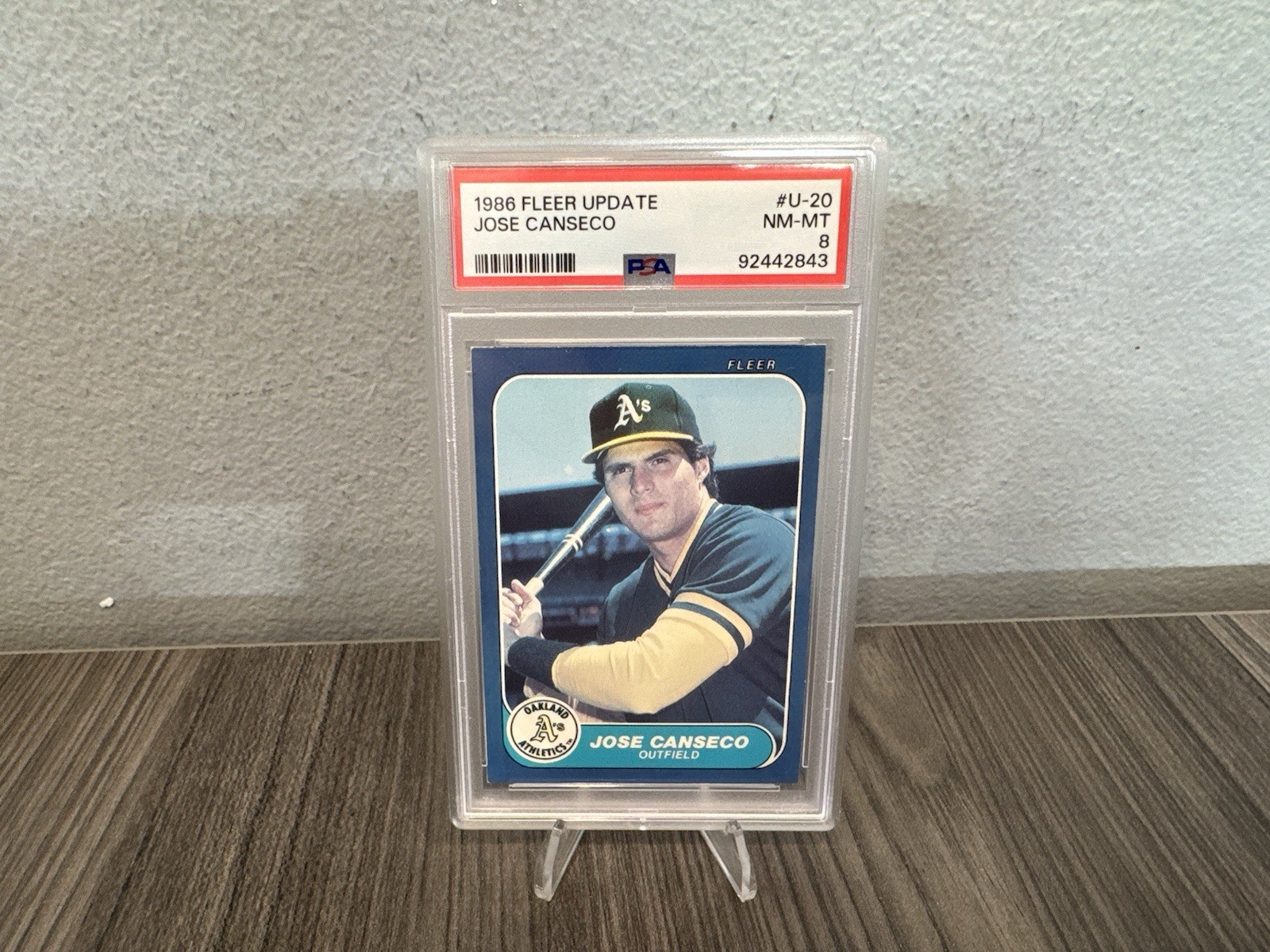 1986 Fleer Update #U-20 Jose Canseco PSA NM-MT 8 92442843
