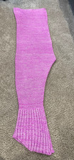 Mermaid Tail Blanket, Kids Pink/ Purple, Soft Crocheted, 15x 75', Throw Blanket