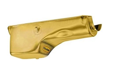 Milodon 30710 Steel  Gold Zinc Plated Stock Replacement Oil Pan For Big Block