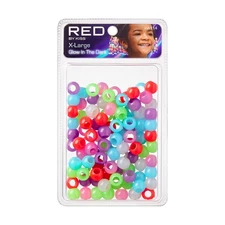 Red by Kiss Glow In The Dark Hair Beads, Colorful Illuminating Beads for Hair...