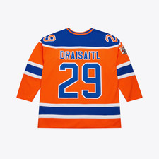 Maglia Hockey Uomo #29 Draisaitl Arancione 2016 Power Play Tutto Cucito Tg XS-6XL