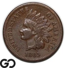 1865 Indian Head Cent Penny, Fancy 5, Choice VF++