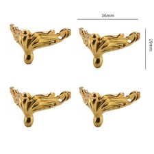 4PCS Metal Corner Protectors Zinc Alloy Bronze Retro Design for Tables Boxes