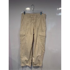 American Eagle Convertible Beige Cargo Jogger Pants with Drawstring Waist sze 10