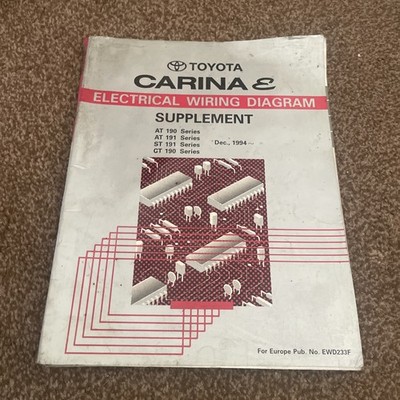 Toyota Carina E AT190 ST191 Elektrischer Schaltplan Ergänzung Handbuch DEZ 1994