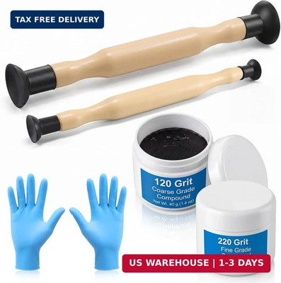 Complete Valve Grinding Kit, 2 Lapping Sticks, 120 & 220 Grit Compound, Engine V