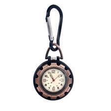 Outdoor Hiking Climbing Alloy Backpack Clip-on Carabiner Quartz Pocket Watch