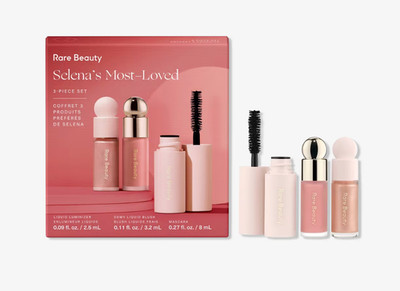 Rare Beauty Selena s Most Loved Mini Set Highlighter Liquid Blush Mascara NIB