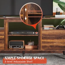 TV Stand for 65 Inch TV, 58 inch Entertainment Center with 2 Storage Cabinets, M