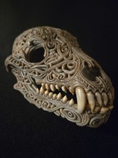 Gothic Wolf Skull Ornate Filigree Scrollwork ...