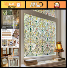 Decorative 3D Stained Glass Window Film - Privacy, Sun Blocking, Static Cling 35