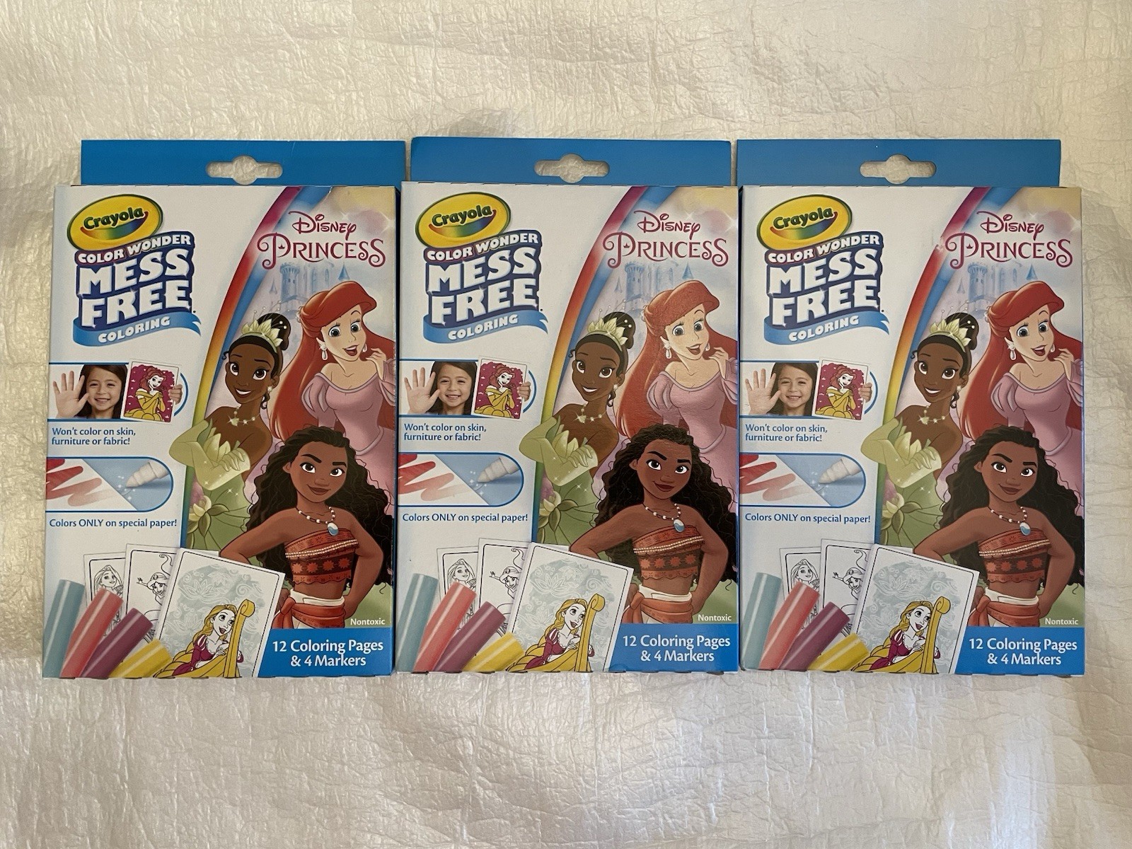 Lot of 3 Crayola Color Wonder Disney Princess Kits 12 Colori