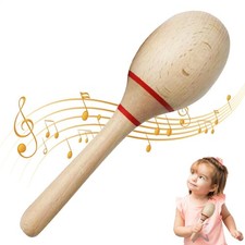 New Wooden Large Maracas Rumba Shakers Rattles Musical Toy For Kid Children 1pcs