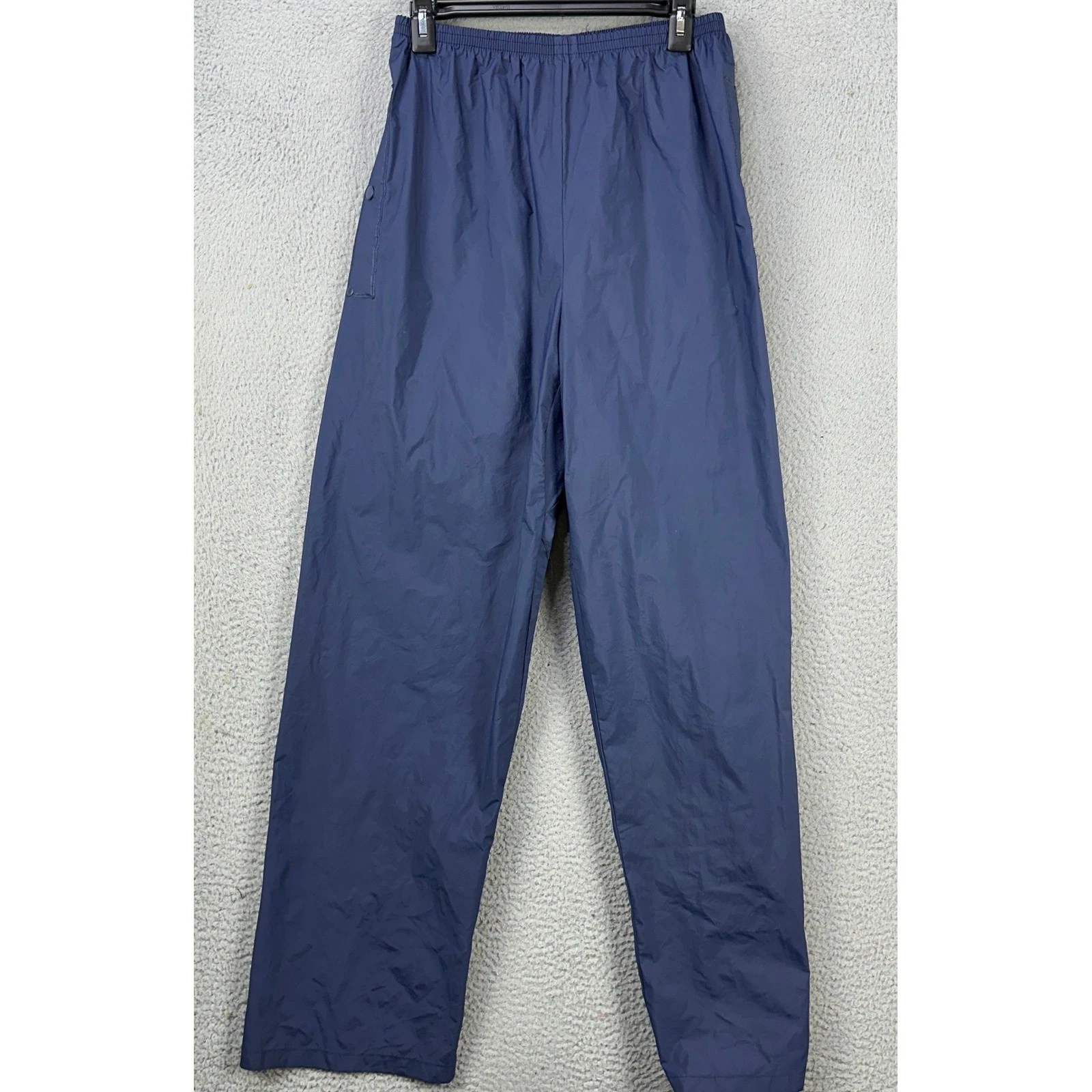 VINTAGE Columbia Men Waterproof Pants Medium Blue Windbreaker 100% Nylon Outdoor