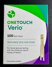 OneTouch Verio Diabetic Test Strips 100 Count  Exp 12/31/2026
