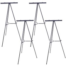 4 pk 66" Black Aluminum Flipchart Display Easel Floor Presentation Stand, Holder