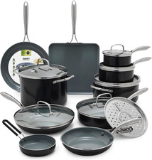 Greenpan 17 Piece Nonstick Swift Cookware Set, Ceramic Pfas-Free Pots  Pans