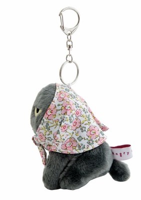 Angry Machiko Cat Plush Keychain Flower Scarf Japanese Mascot